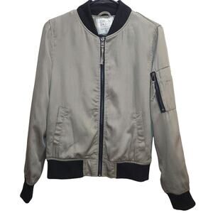 CIELO jeans full zip woman's cargo jacket size small olive green